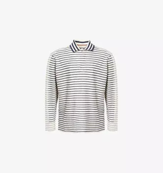 Рубашка-Поло из хлопка с длинными рукавами и классическим кроем Paul Smith, синий