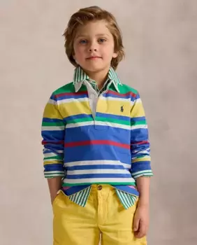 Рубашка поло из хлопка с длинными рукавами Polo Ralph Lauren, многоцветный