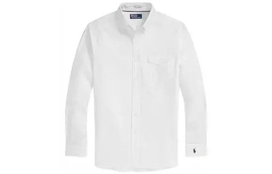 Рубашка-поло из хлопка с длинными рукавами Polo Ralph Lauren, белый