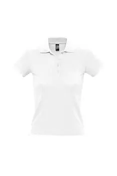 Рубашка поло из хлопка с короткими рукавами People Pique SOL'S, белый