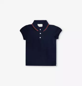 Рубашка-Поло из хлопка с короткими рукавами и принтом в полоску Gucci, мультиколор