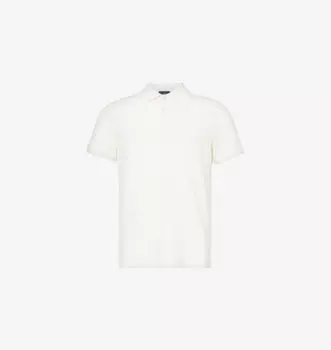 Рубашка-Поло из хлопка с короткими рукавами и классическим кроем Dunhill, белый