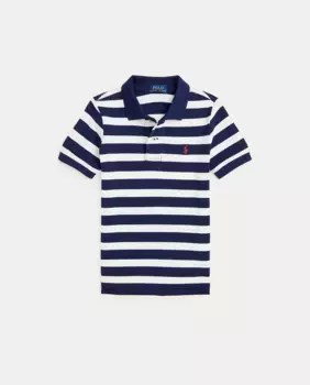 Рубашка поло из хлопка с короткими рукавами для мальчиков Polo Ralph Lauren, синий