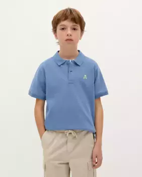 Рубашка поло из хлопка с короткими рукавами для мальчиков Scalpers, синий