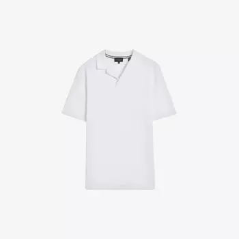 Рубашка-поло из хлопка с махровым воротником Sandbank Ted Baker, белый