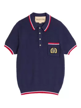 РУБАШКА-ПОЛО ИЗ ХЛОПКА С НАШИВКОЙ VG Valentino Garavani, синий