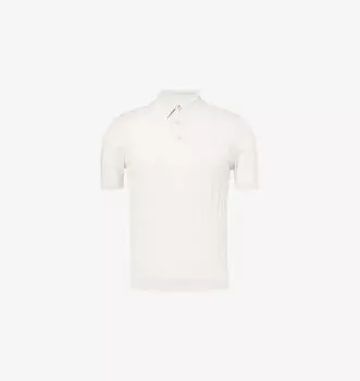 Рубашка-Поло из хлопка с полосками и отделкой в рубчик Eleventy, белый