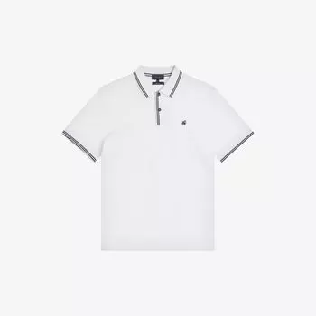 Рубашка-поло из хлопка с вышитым логотипом Ted Baker, белый