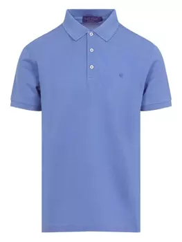 Рубашка поло из хлопка с вышивкой Ralph Lauren Purple Label, синий