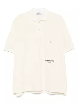 Рубашка-поло из хлопка Stone Island, нейтральный