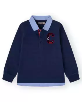 Рубашка-поло из хлопка темно-синего цвета для мальчика Canada House