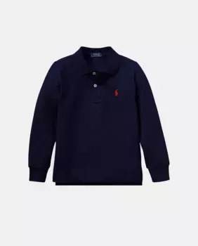 Рубашка-поло из хлопка темно-синего цвета для мальчика Polo Ralph Lauren, темно-синий