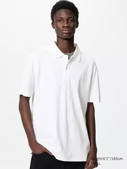 Рубашка-Поло из хлопка Uniqlo, цвет 00 белый