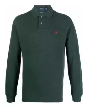 Рубашка поло из хлопка узкого кроя сшитая на заказ Polo Ralph Lauren, зеленый