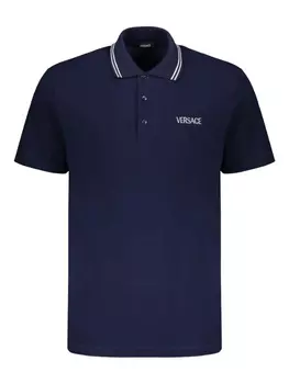 Рубашка-поло из хлопка Versace, синий