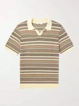 Рубашка-поло из хлопка в полоску Mr P., кремовый