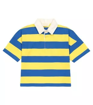 Рубашка-поло из хлопка в полоску Palm Angels, разноцветный