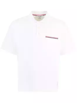 Рубашка-поло из хлопка в полоску RWB THOM BROWNE, белый