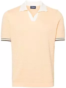 Рубашка-поло из хлопка вафельной вязки Drumohr, серый