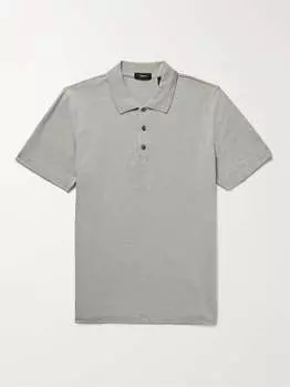 Рубашка поло из хлопкового джерси Bron THEORY, серый
