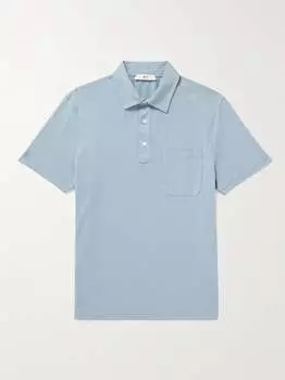 Рубашка-поло из хлопкового джерси, окрашенная в готовом виде Mr P., синий