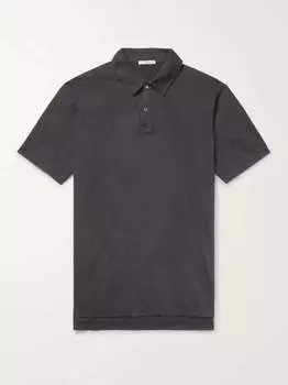 Рубашка поло из хлопкового джерси Supima JAMES PERSE, серый