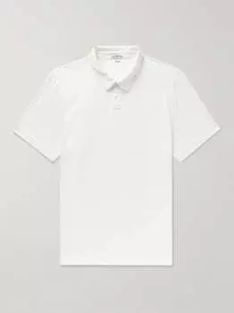 Рубашка поло из хлопкового и льняного трикотажа Slub JAMES PERSE, белый