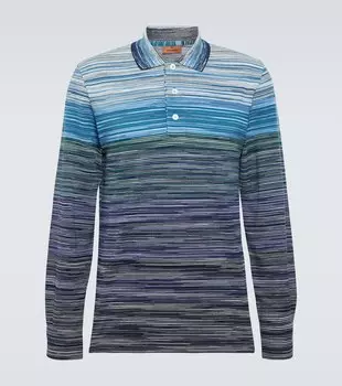 Рубашка-поло из хлопкового пике цвета космической окраски Missoni, разноцветный