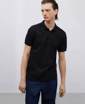 Рубашка-Поло из хлопкового пике для Adolfo Dominguez, черный