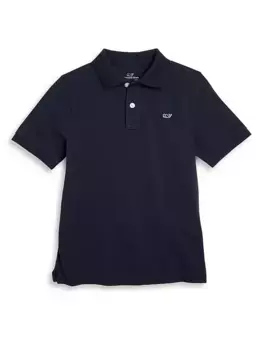 Рубашка-поло из хлопкового пике для малышей, маленьких мальчиков и мальчиков Vineyard Vines, синий