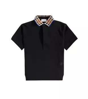 Рубашка-Поло из хлопкового пике EKD Burberry, черный