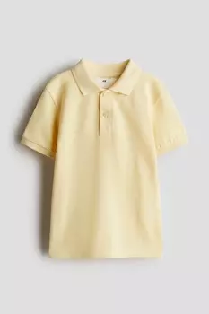 Рубашка поло из хлопкового пике H&M, желтый