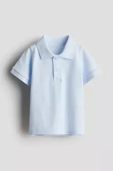 Рубашка поло из хлопкового пике H&M, голубой
