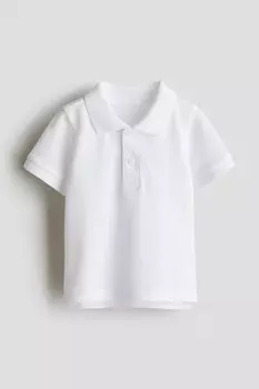 Рубашка поло из хлопкового пике H&M, белый