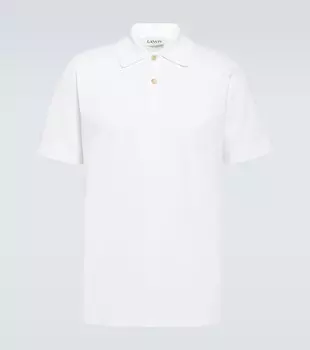 Рубашка-поло из хлопкового пике Lanvin, белый
