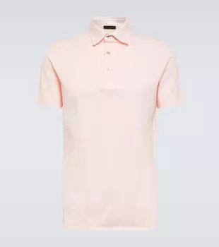 Рубашка-поло из хлопкового пике Loro Piana, розовый