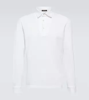 Рубашка-поло из хлопкового пике Loro Piana, белый