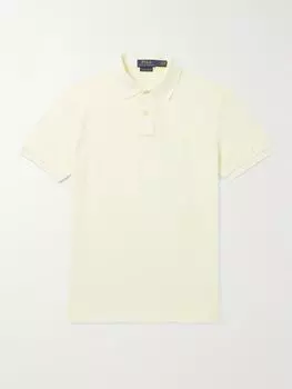 Рубашка-поло из хлопкового пике приталенного кроя с вышитым логотипом POLO RALPH LAUREN, желтый