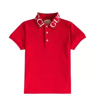 Рубашка-Поло из хлопкового пике с логотипом Gucci, красный