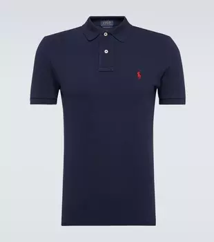 Рубашка-Поло из хлопкового пике с логотипом Polo Ralph Lauren, синий