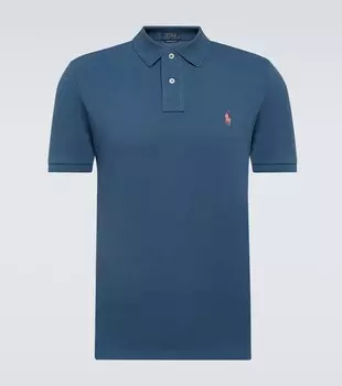 Рубашка-Поло из хлопкового пике с логотипом Polo Ralph Lauren, синий