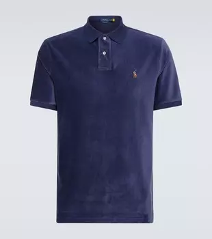 Рубашка-Поло из хлопкового вельвета Polo Ralph Lauren, синий