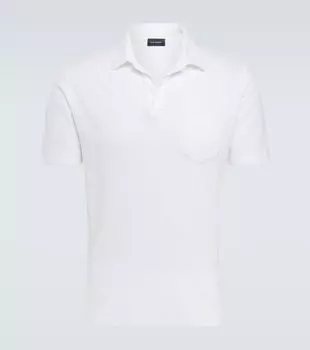 Рубашка-поло из хлопковой махровой ткани Thom Sweeney, белый