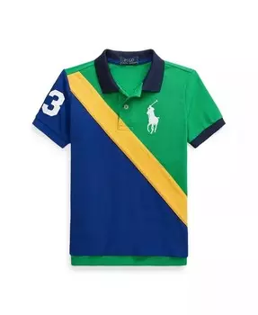 Рубашка-поло из хлопковой сетки Big Pony для малышей и маленьких мальчиков Polo Ralph Lauren, зеленый