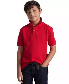 Рубашка-поло из хлопковой сетки с логотипом для мальчиков Big Boys Polo Ralph Lauren, красный
