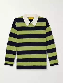 Рубашка-поло из кашемира в полоску в стиле регби GUEST IN RESIDENCE, зеленый