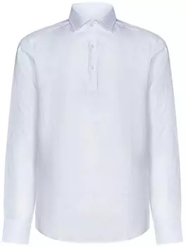 Рубашка-поло из льна FRANZESE COLLECTION, белый