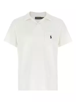 Рубашка-поло из махровой ткани Polo Ralph Lauren, белый