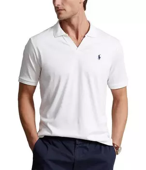Рубашка-поло из мягкого хлопка с короткими рукавами и воротником Джонни Polo Ralph Lauren Big & Tall, белый