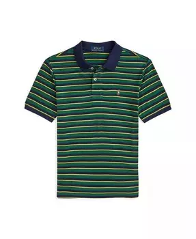 Рубашка поло из мягкого хлопка в полоску для больших мальчиков Polo Ralph Lauren, красный